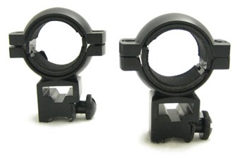 Крепления (кольца) для оптики комбинированные высокие NcSTAR R22 30 мм RING-3/8" DOVETAIL/1" INSERTS HIGHT. 